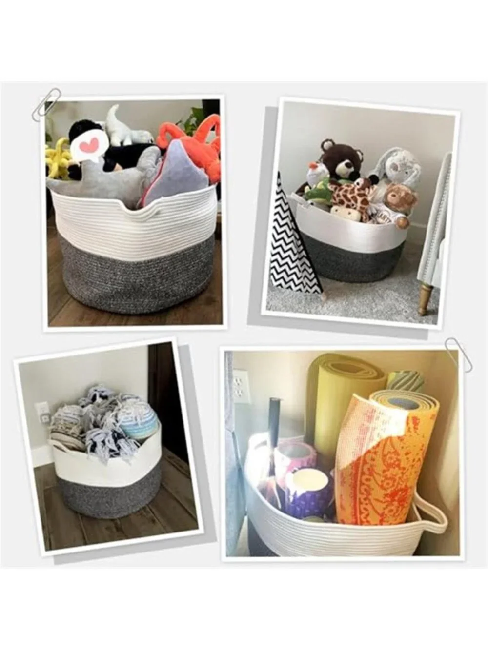 New XXXLarge Woven Rope Blanket Basket Living Room, 90L